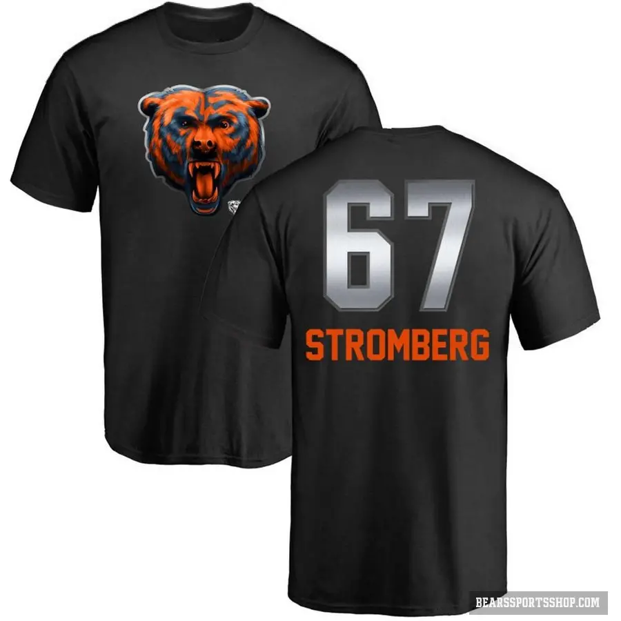 Youth ＃67 Ricky Stromberg Chicago Bears Black Midnight Mascot T-Shirt