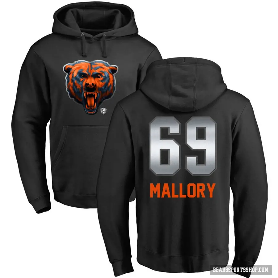 Youth ＃69 Dashaun Mallory Chicago Bears Black Midnight Mascot Pullover Hoodie