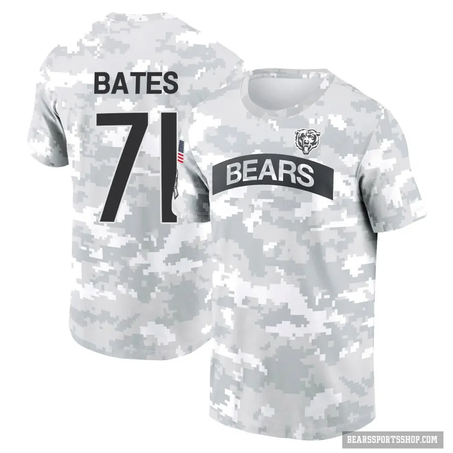 Youth ＃71 Ryan Bates Chicago Bears Camo Arctic 2024 Salute to Service Performance T-Shirt