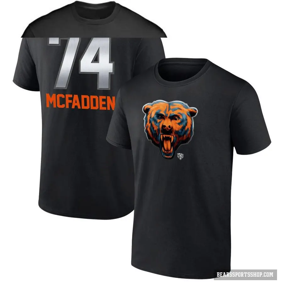 Youth ＃74 Jordan McFadden Chicago Bears Black Midnight Mascot T-Shirt
