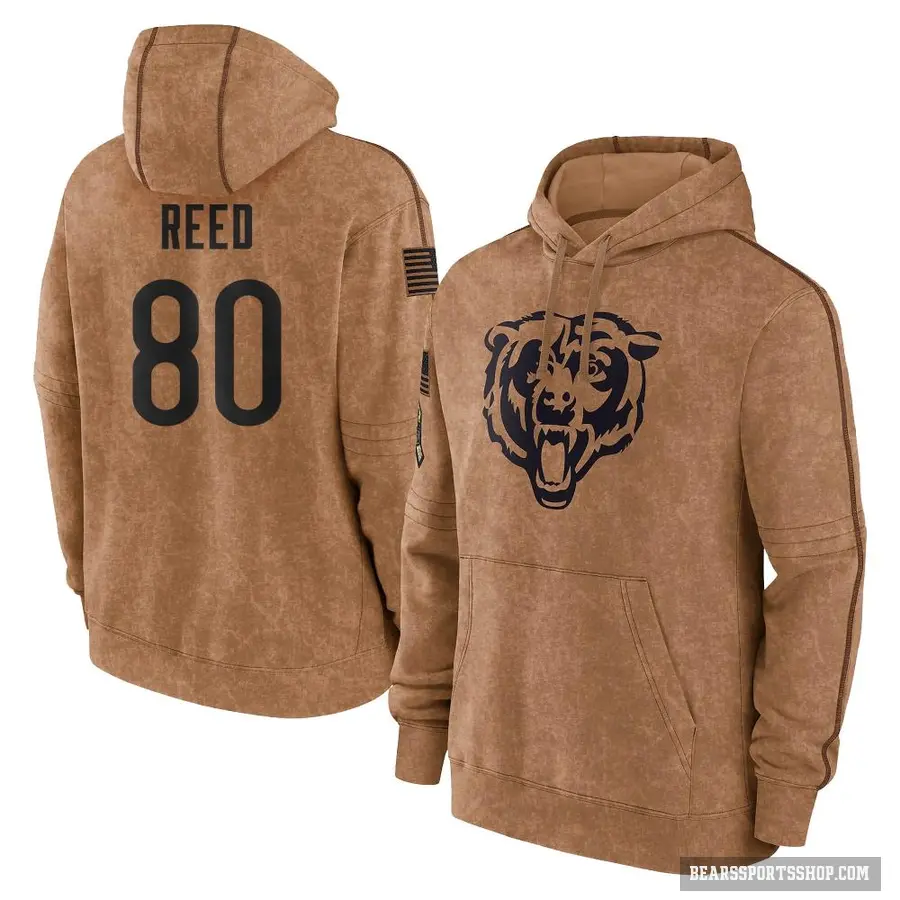 Youth ＃80 Joe Reed Chicago Bears Brown 2023 Salute To Service Club Pullover Hoodie