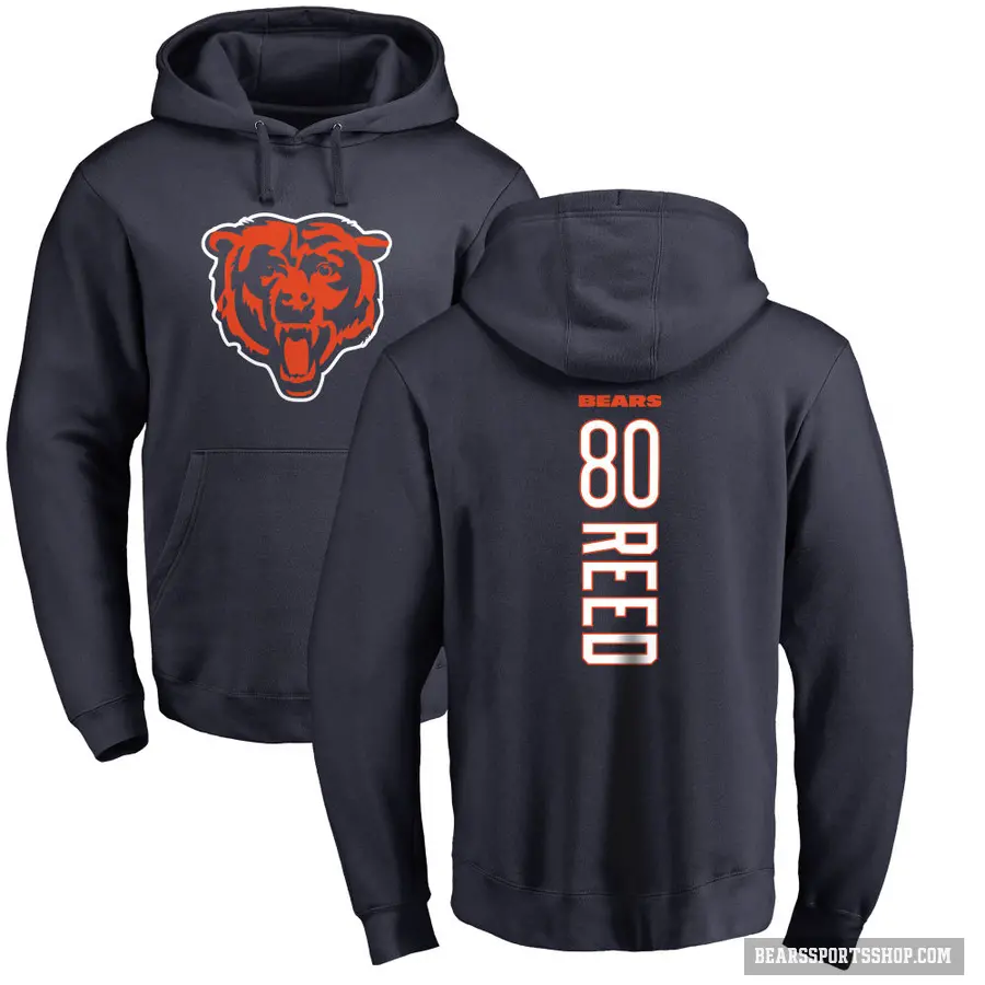 Youth ＃80 Joe Reed Chicago Bears Navy Pro Line Backer Pullover Hoodie
