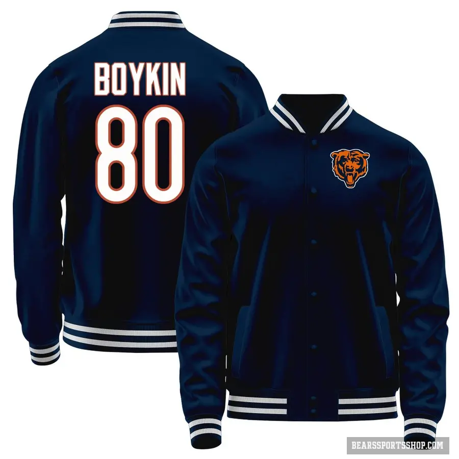 Youth ＃80 Miles Boykin Chicago Bears Navy Full-Snap Name & Number Jacket