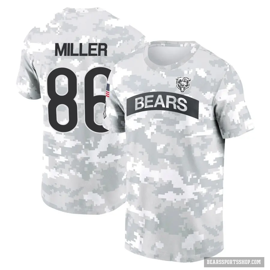 Youth ＃86 Zach Miller Chicago Bears Camo Arctic 2024 Salute to Service Performance T-Shirt