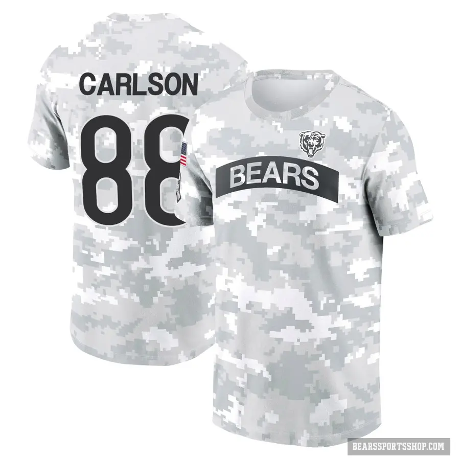 Youth ＃88 Stephen Carlson Chicago Bears Camo Arctic 2024 Salute to Service Performance T-Shirt