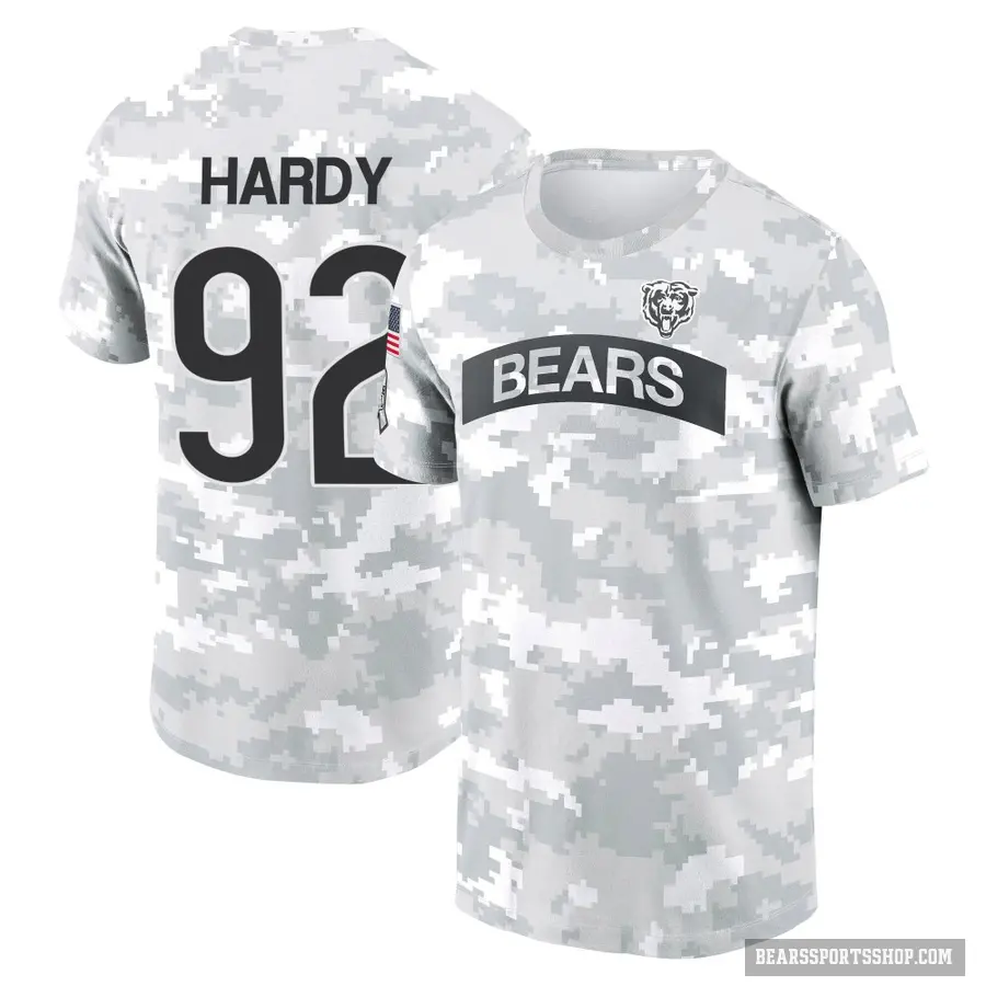 Youth ＃92 Daniel Hardy Chicago Bears Camo Arctic 2024 Salute to Service Performance T-Shirt
