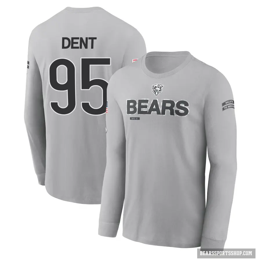 Youth ＃95 Richard Dent Chicago Bears Gray 2024 Salute to Service Long Sleeve T-Shirt