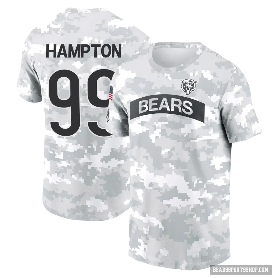 Youth ＃99 Dan Hampton Chicago Bears Camo Arctic 2024 Salute to Service Performance T-Shirt
